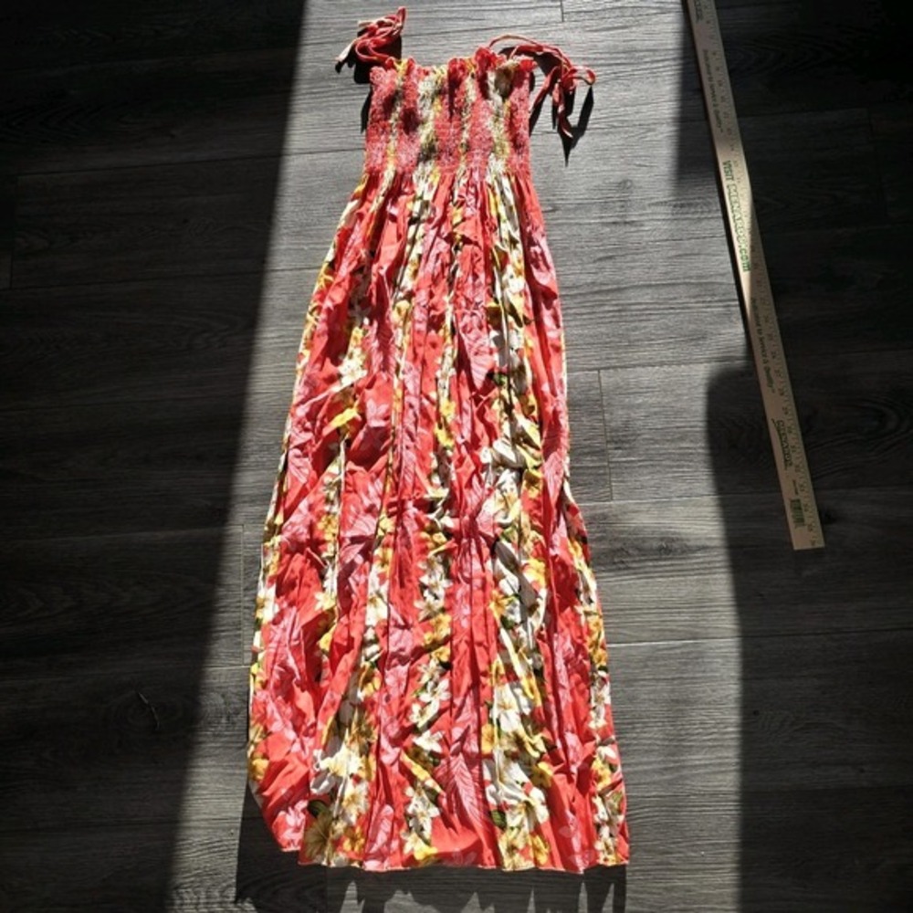 VTG Royal Hawaiian Creation Womens Maxi Noodle Strapes One Sz Pink‎ Foral Flower